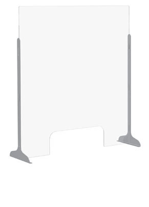 Clear Plexiglass - Transaction Screen with Metal Supports